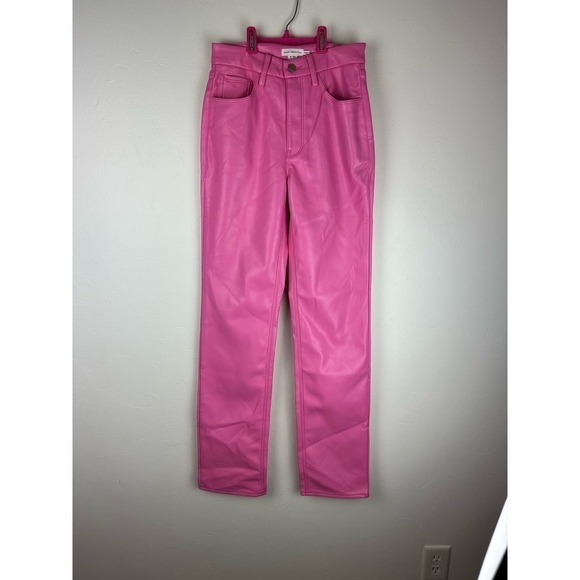 NWOT Good American GOOD ICON FAUX LEATHER PANT Sorority Pink - Picture 1 of 9